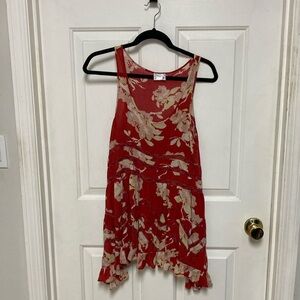 Intimately Free People Red Floral Trapeze Tank Dress Small